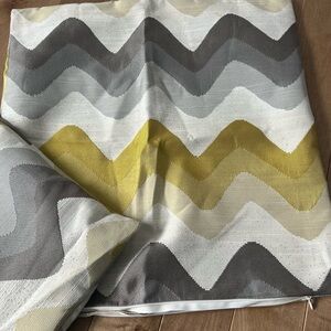 Throw Pillow Covers in Chevron Pattern Fabric in Gray and Yellow